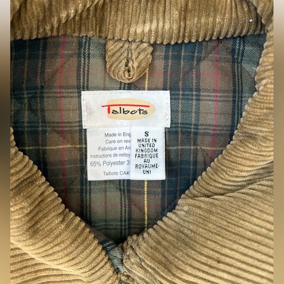 Vintage Talbots Quilted Barn Jacket with Corduroy Trim and Plaid Lining Small - Picture 2 of 7
